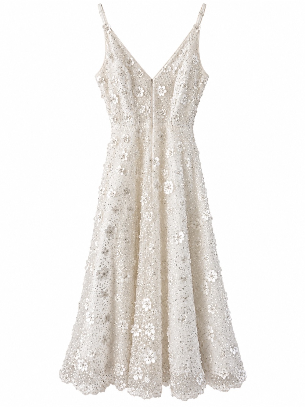 Dress the Population White Sequin Floral Midi Dress - Picture 2 of 3